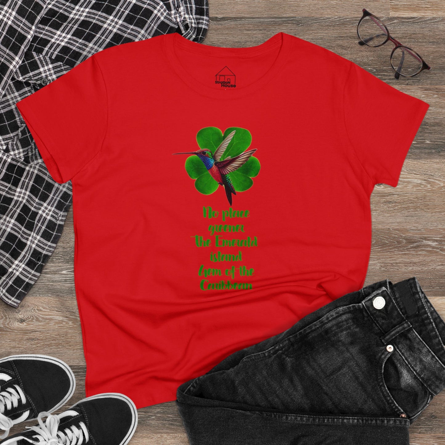 Emerald Hummingbird Cotton Tee