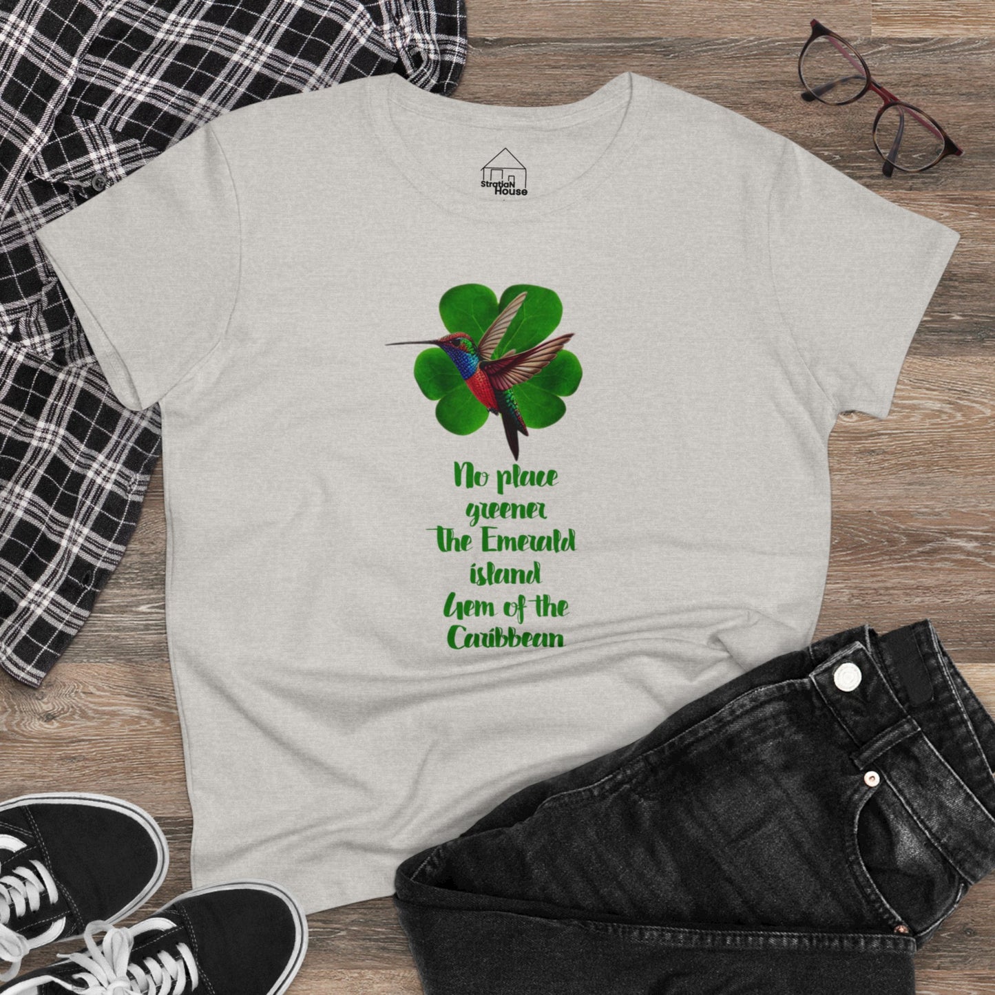 Emerald Hummingbird Cotton Tee