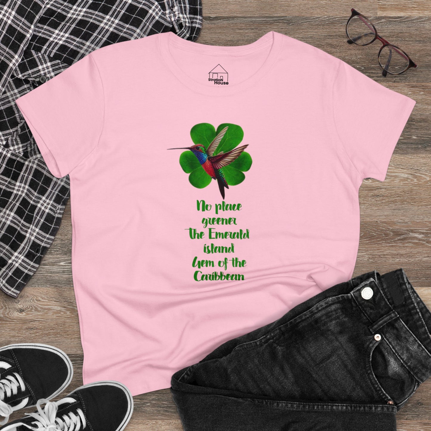 Emerald Hummingbird Cotton Tee