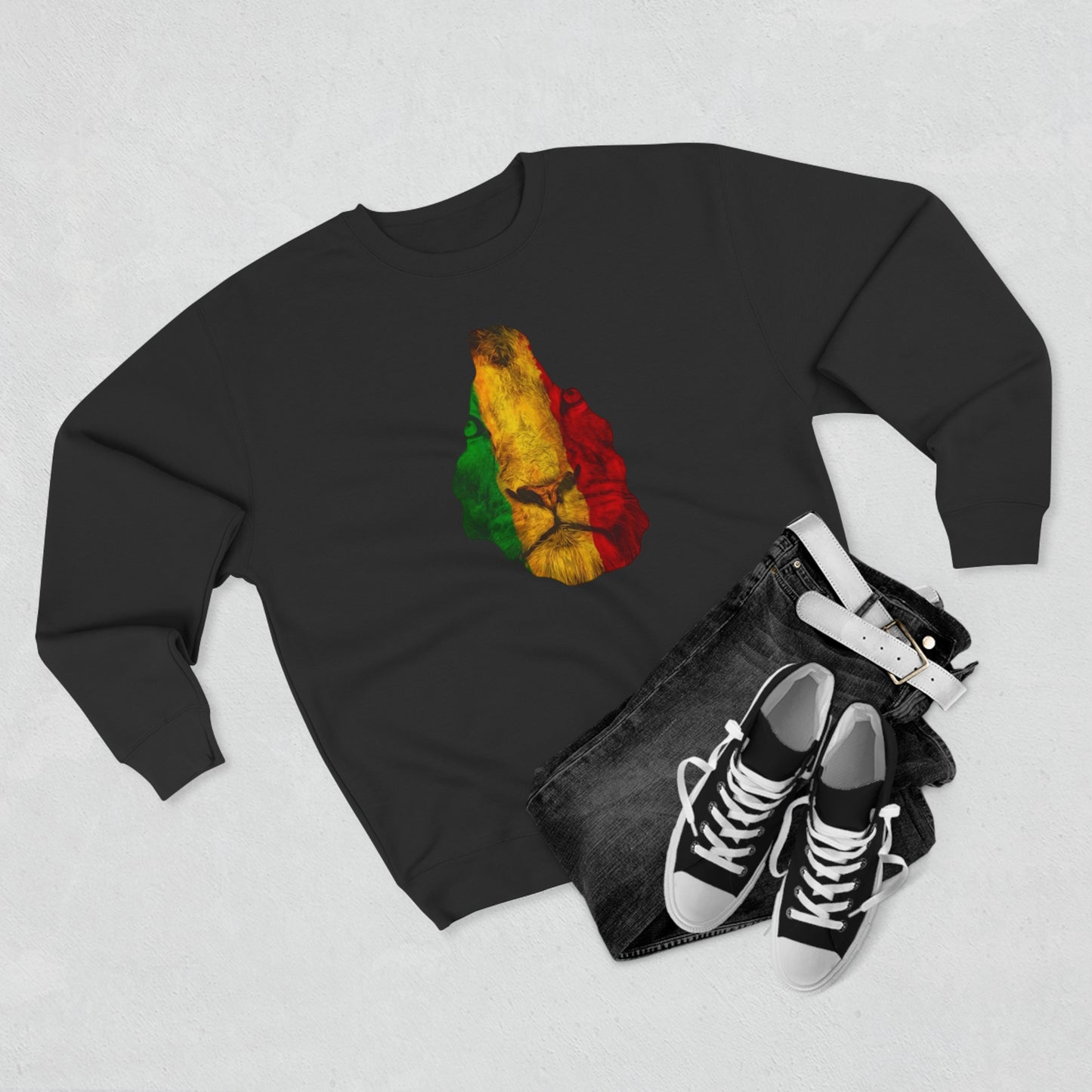 Lion Heart, Black, Crewneck Sweatshirt